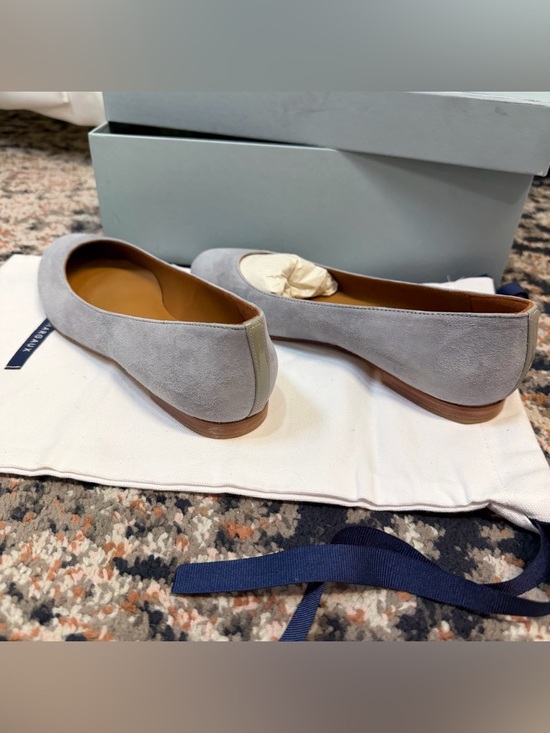 NWT Margaux Classic Round Toe Ballet Flat in Light Gray / Light Blue Suede Sz 5 - Picture 7 of 14